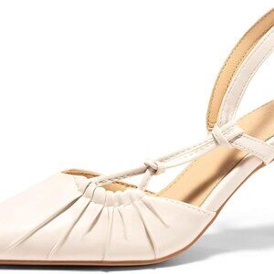 Women’s Slingback Kitten Heels Synthetic Size 8.5 Pointed Toe Dress Shoes